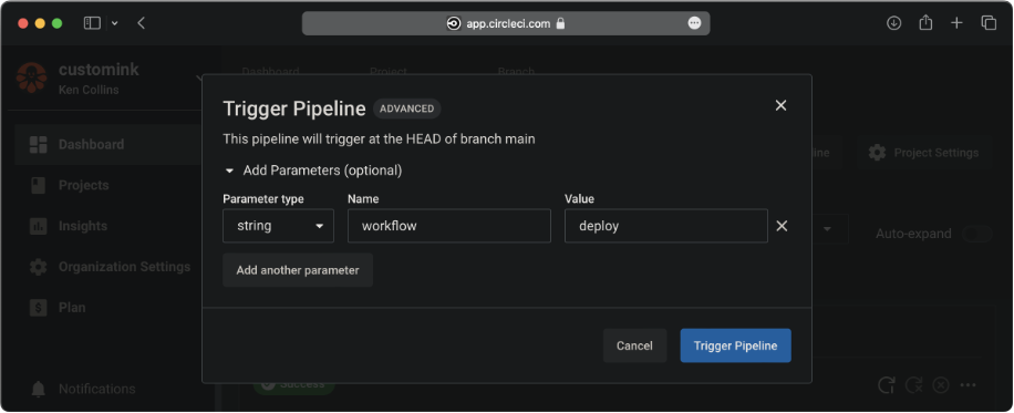 CircleCI Trigger Workflow for Deploy