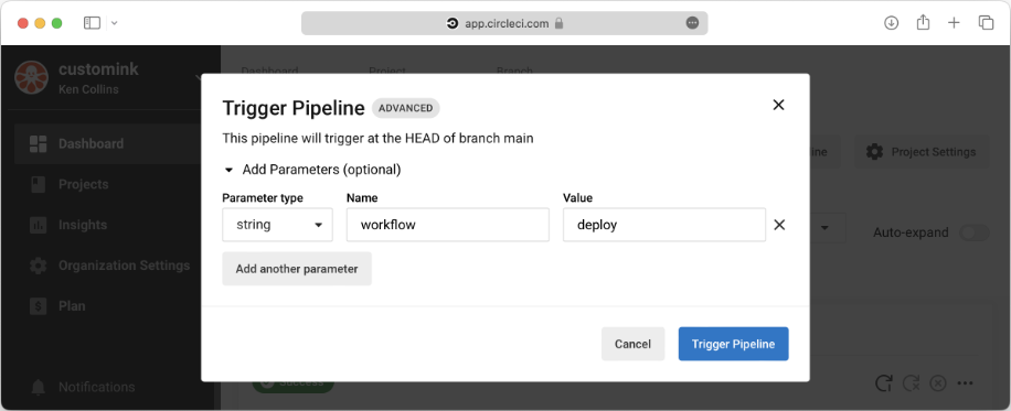 CircleCI Trigger Workflow for Deploy