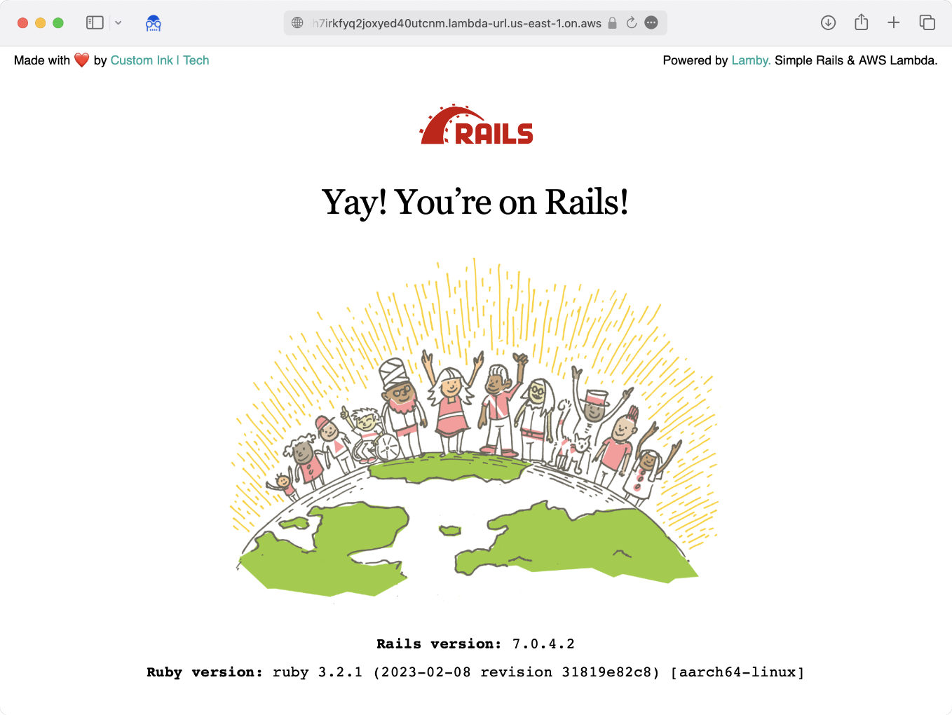 Yay! You're on Rails with AWS Lambda containers